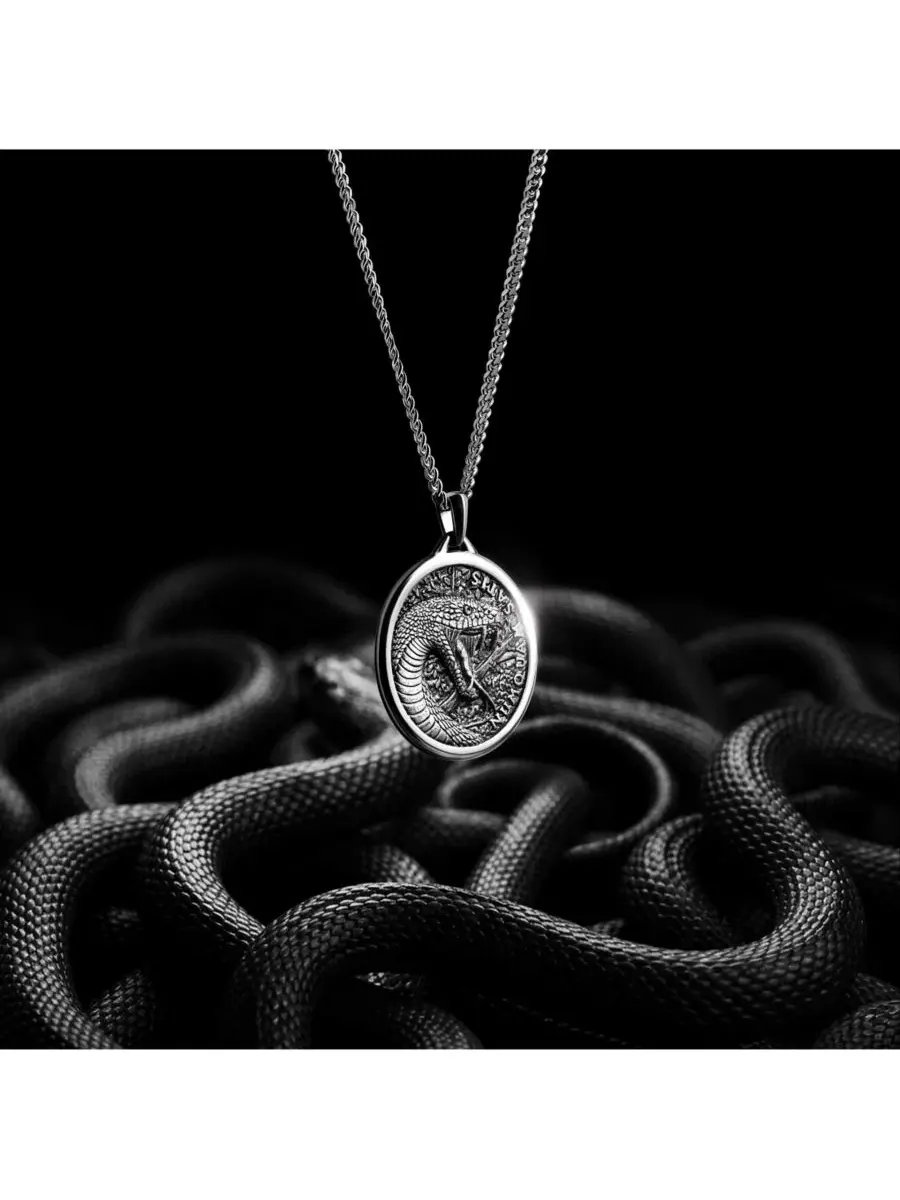 Подвеска с символом змеи Mamba Pendant — изображение 5 из 6, оттенок серебристый