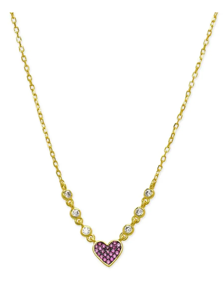 Колье Girls Lab Ruby Heart из 18-каратного золота поверх стерлингового серебра Lily Nily
