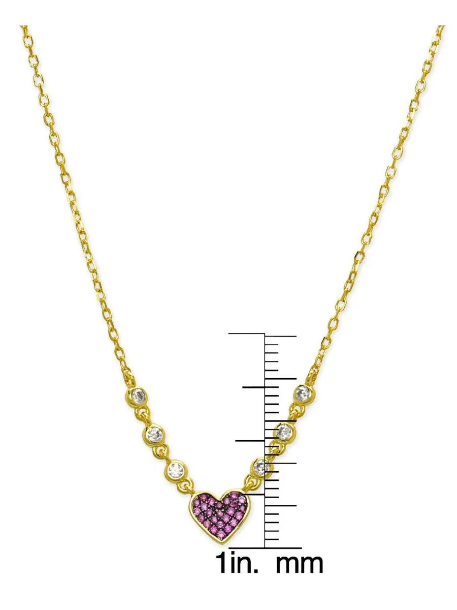 Колье Girls Lab Ruby Heart из 18-каратного золота поверх стерлингового серебра Lily Nily — изображение 2 из 3
