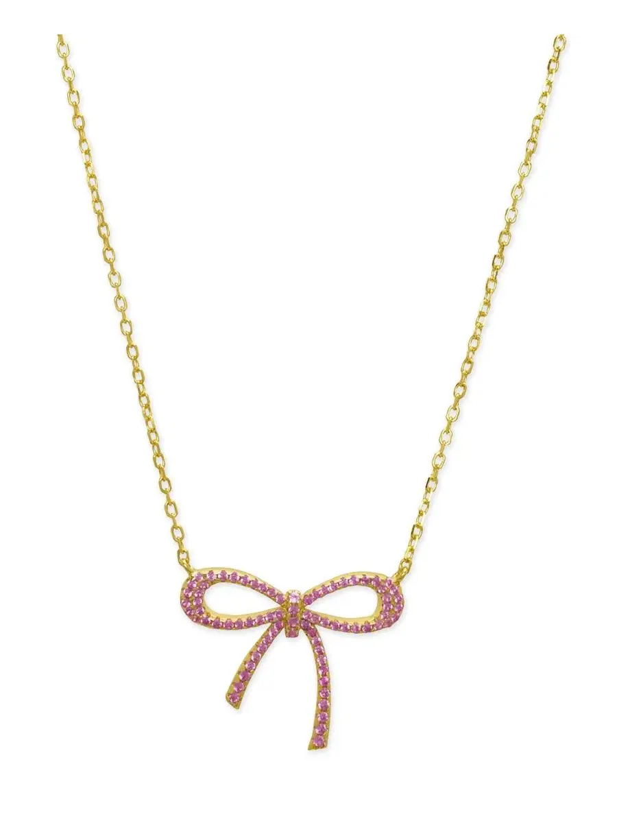 Колье Girls Lab Ruby Bow из 18-каратного золота поверх стерлингового серебра Lily Nily