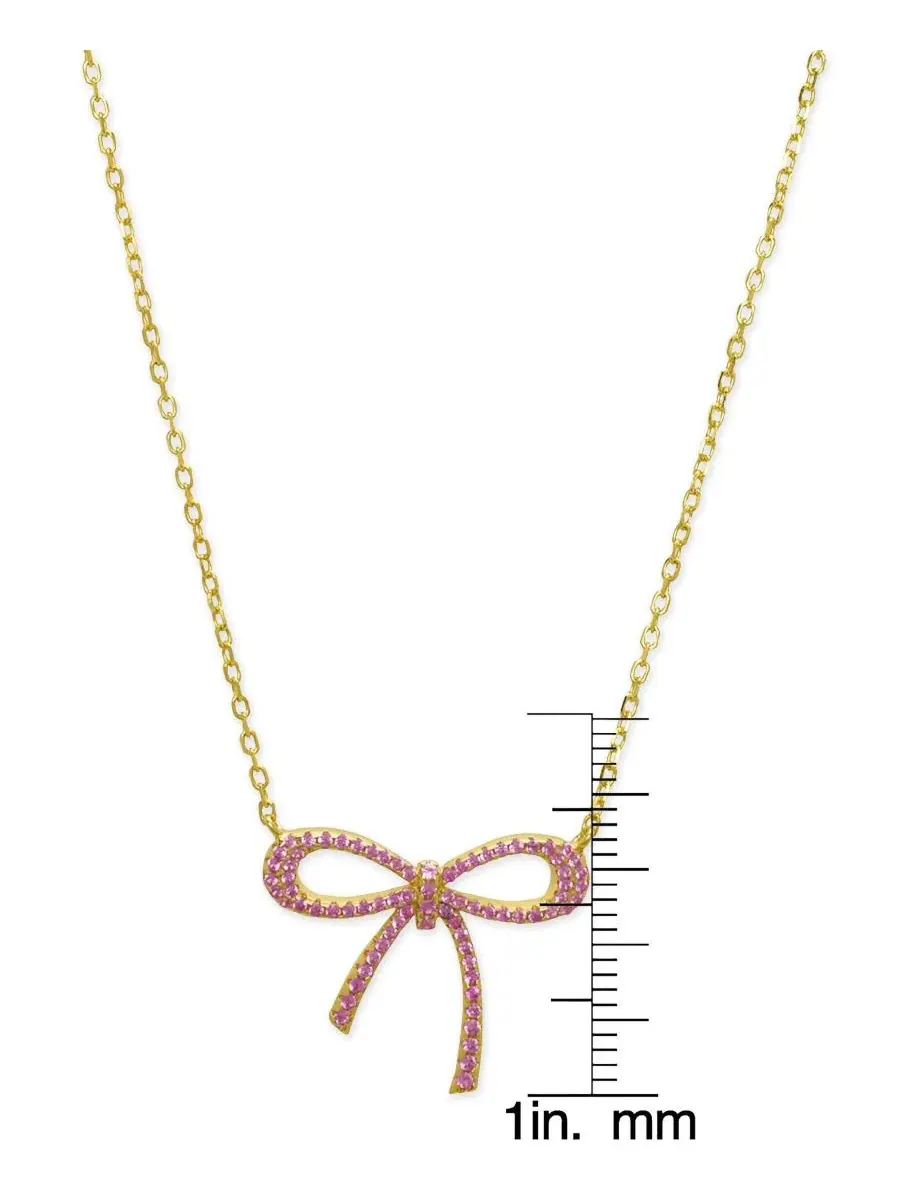 Колье Girls Lab Ruby Bow из 18-каратного золота поверх стерлингового серебра Lily Nily — изображение 2 из 3, оттенок розовый