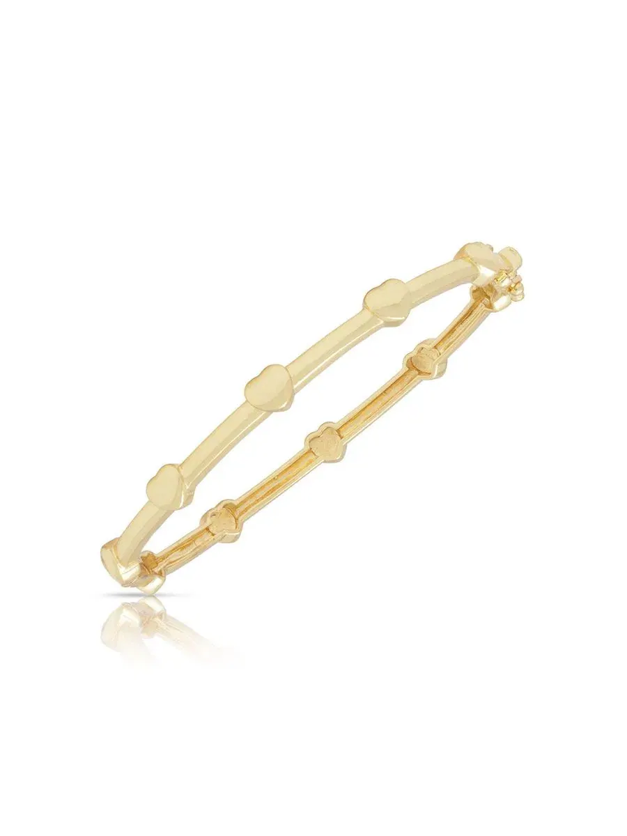 Браслет-обруч с сердечками, 18K золотое покрытие Lily Nily