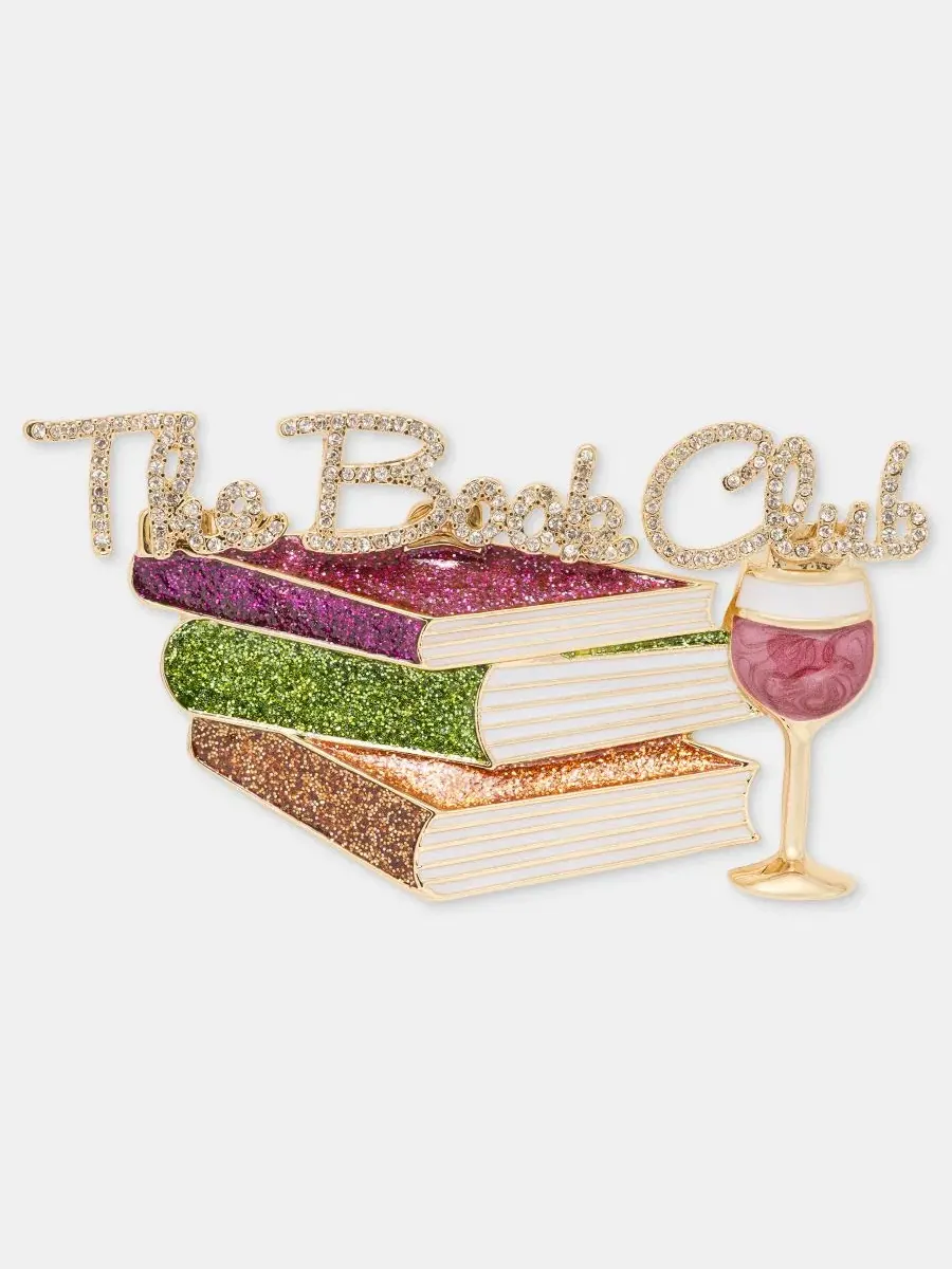 Брошь с принтом Книжный клуб Pavé & Glitter Book Club Anne Klein — изображение 1 из 4, оттенок мульти