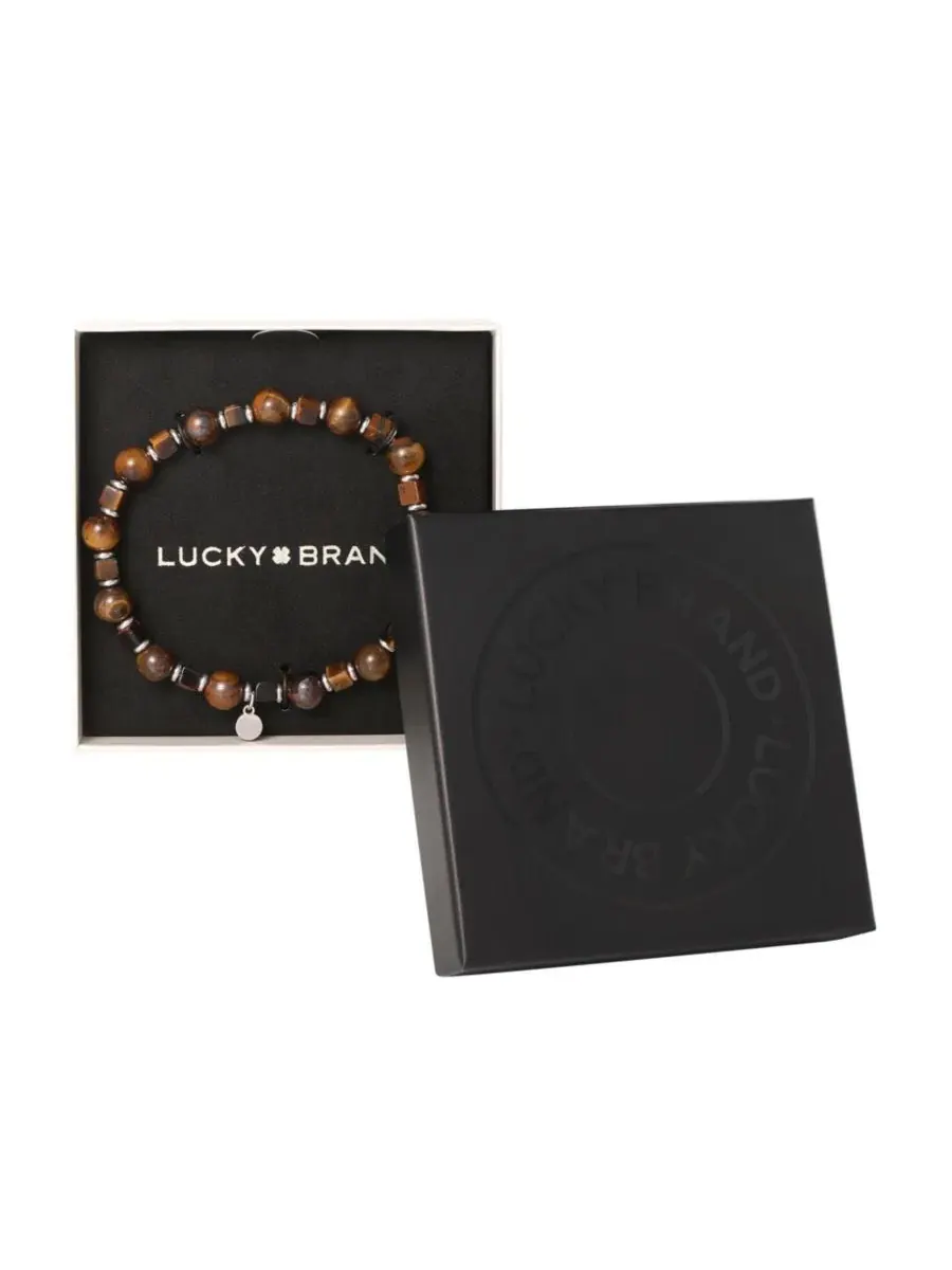 Мужской эластичный браслет из тигрового глаза и гематита Lucky Brand — изображение 6 из 6
