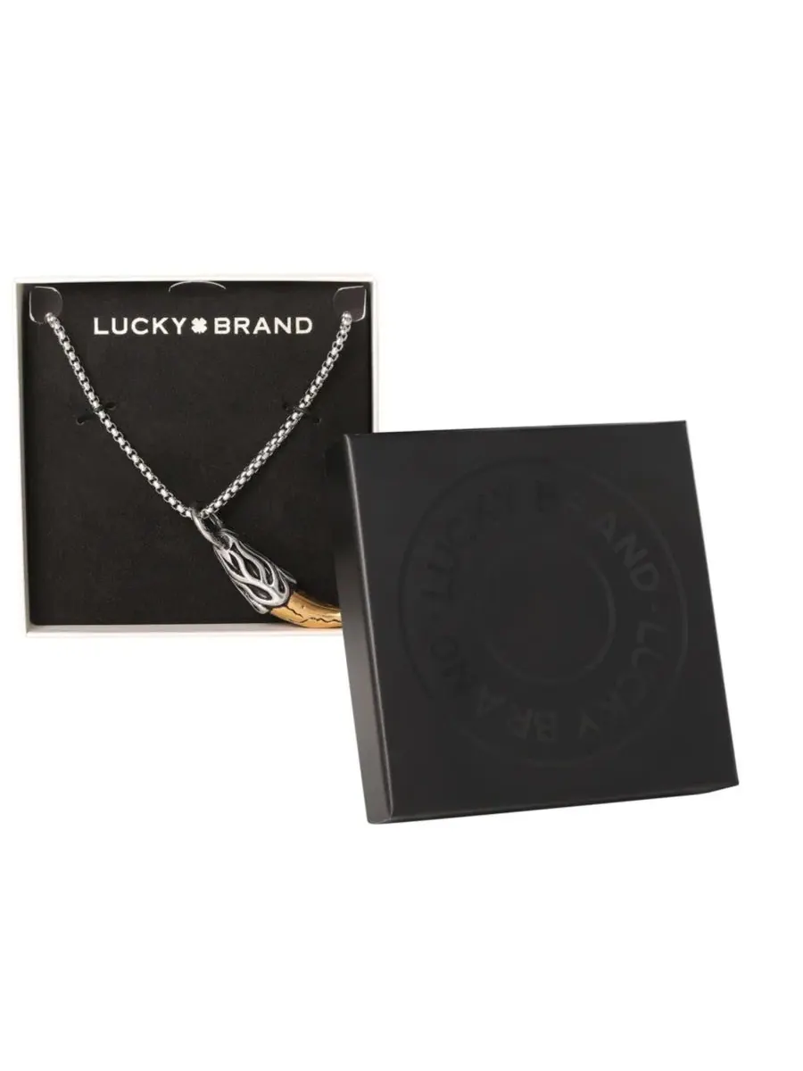 Мужской кулон-коготь, двухцветная нержавеющая сталь - цепочка 56 см Lucky Brand — изображение 4 из 6