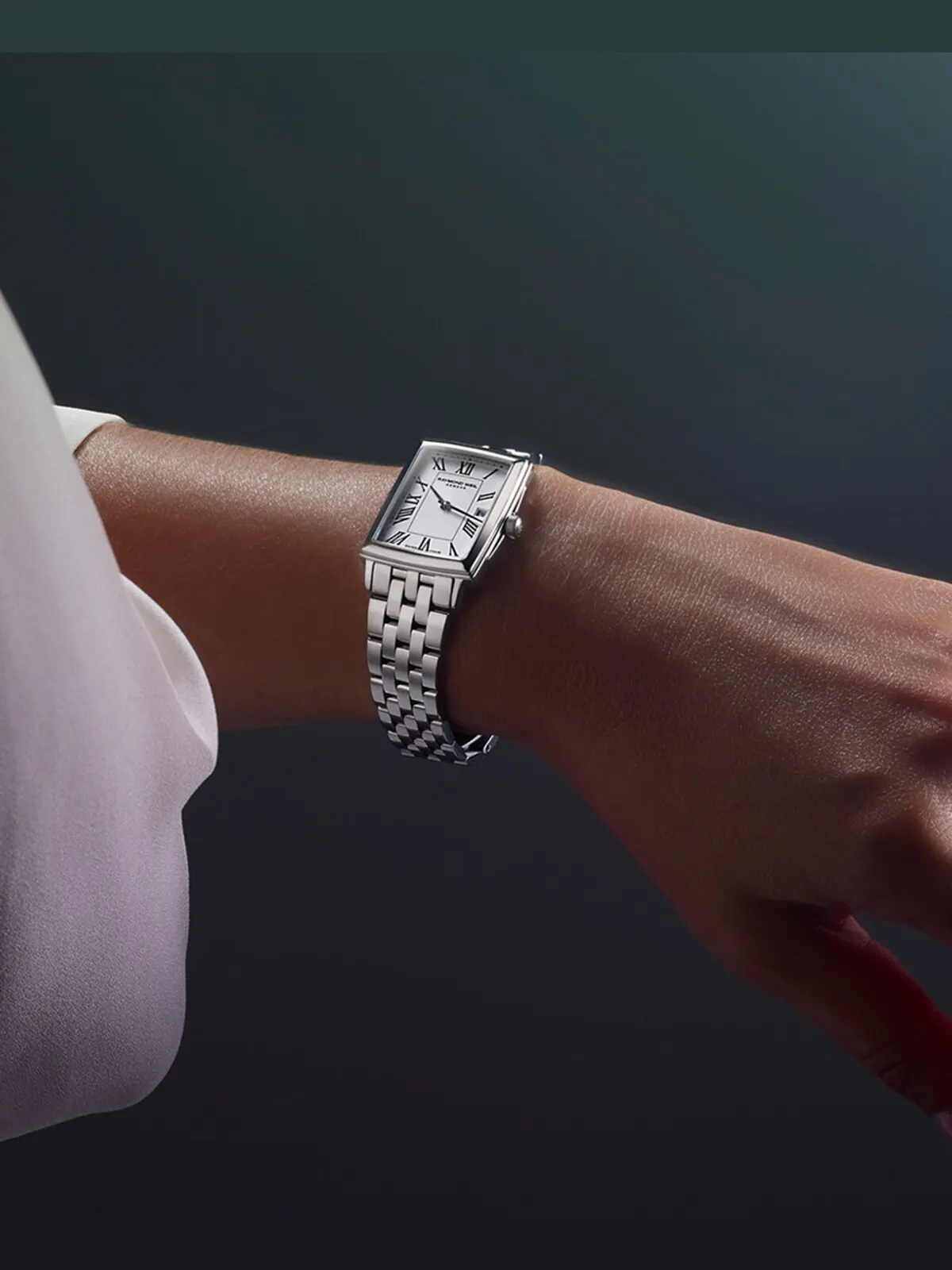 Женские швейцарские часы Toccata с браслетом из нержавеющей стали 25x34 мм Raymond Weil — изображение 6 из 8, оттенок белый