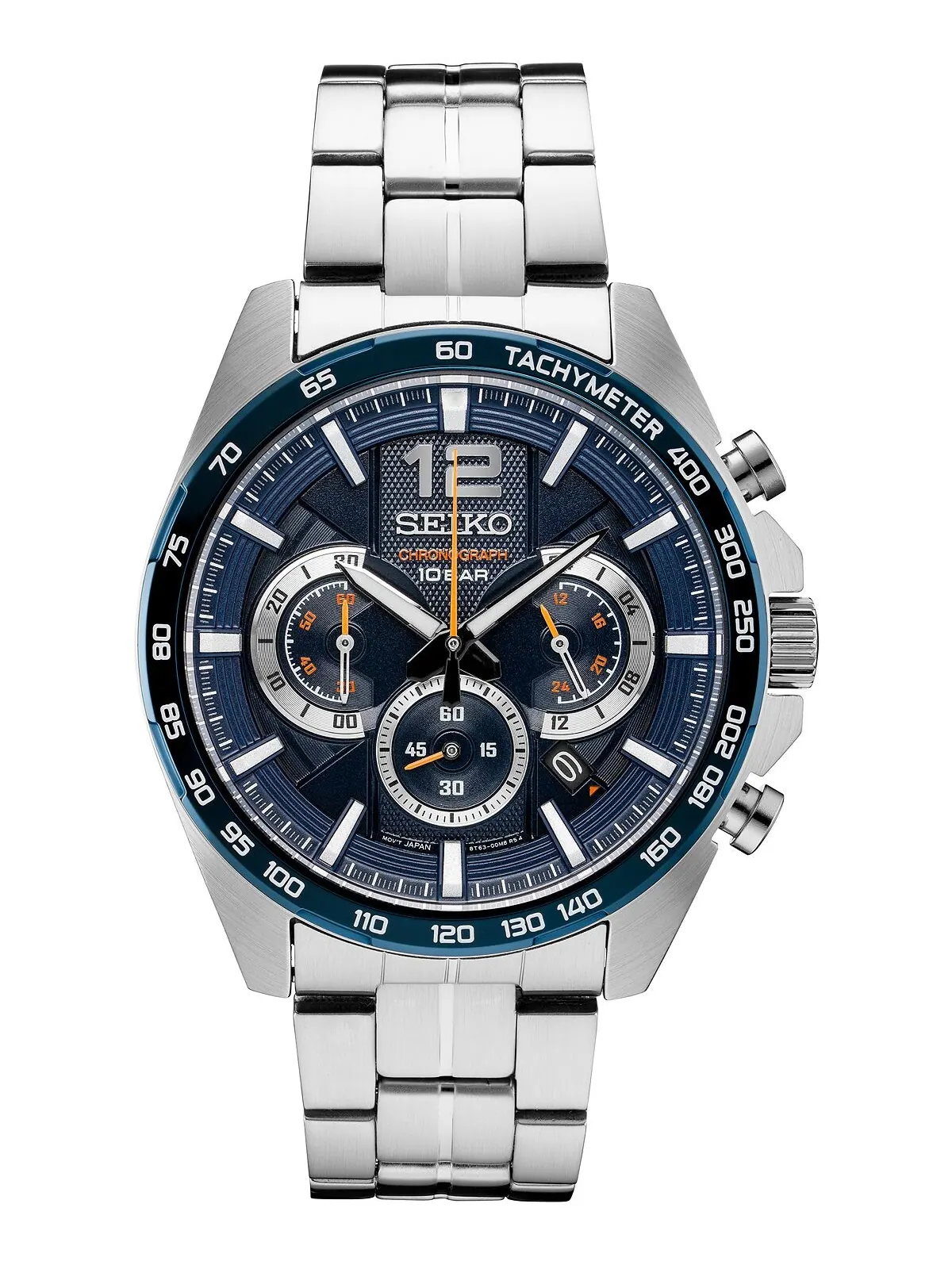 Мужские часы Essentials с хронографом и браслетом из нержавеющей стали, 43,9 мм Seiko