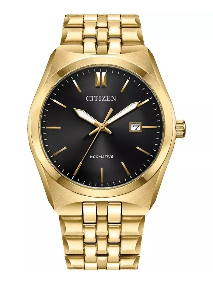 Мужские часы Eco-Drive Corso с золотистым браслетом из нержавеющей стали, 40 мм Citizen