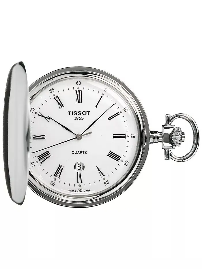Швейцарские карманные часы Savonnette унисекс из нержавеющей стали, 49 мм Tissot — изображение 1 из 4