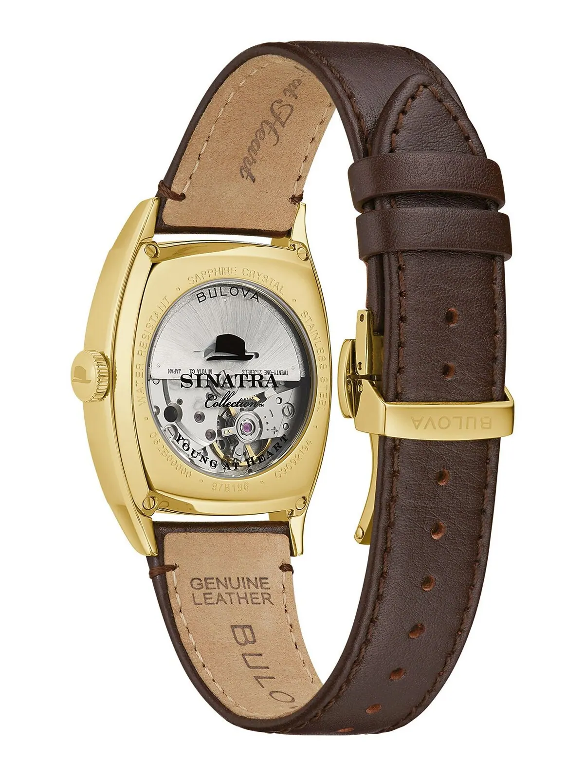 Мужские часы Frank Sinatra с автоматическим коричневым кожаным ремешком 33,5x45 мм Bulova — изображение 3 из 3