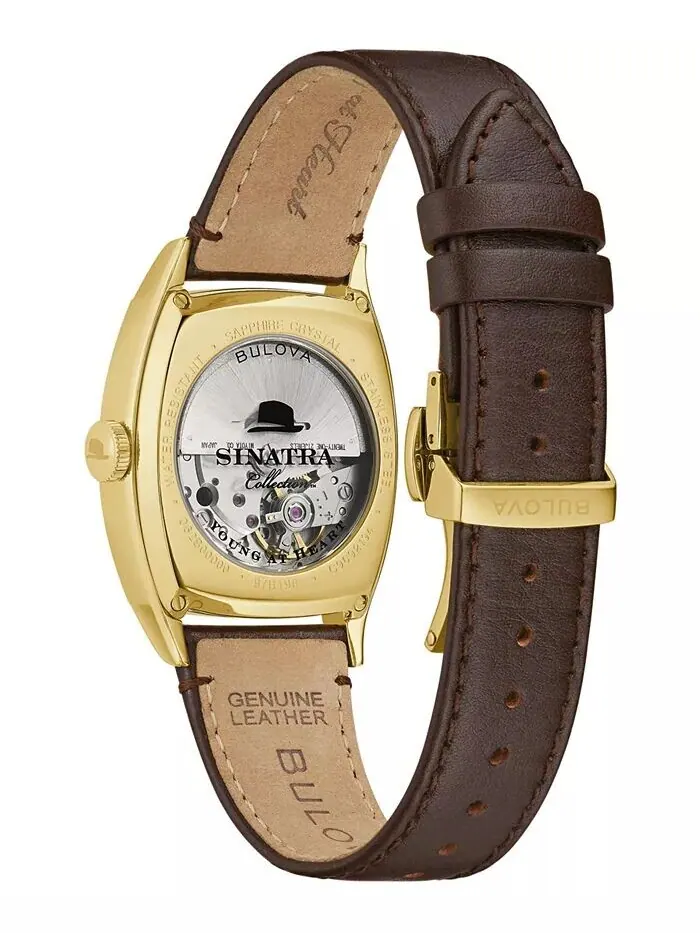 Мужские часы Frank Sinatra с автоматическим коричневым кожаным ремешком 33,5x45 мм Bulova — изображение 3 из 3