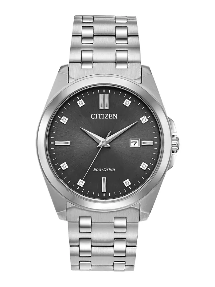 Мужские часы Eco-Drive Corso на стальном браслете, 41 мм Citizen