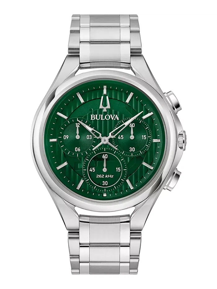 Мужские часы-хронограф Curv из нержавеющей стали с браслетом 44 мм Bulova — изображение 1 из 3