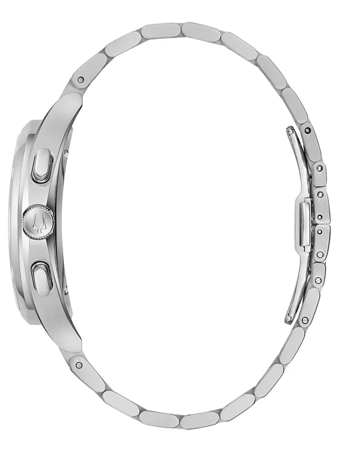 Мужские часы-хронограф Curv из нержавеющей стали с браслетом 44 мм Bulova — изображение 2 из 3