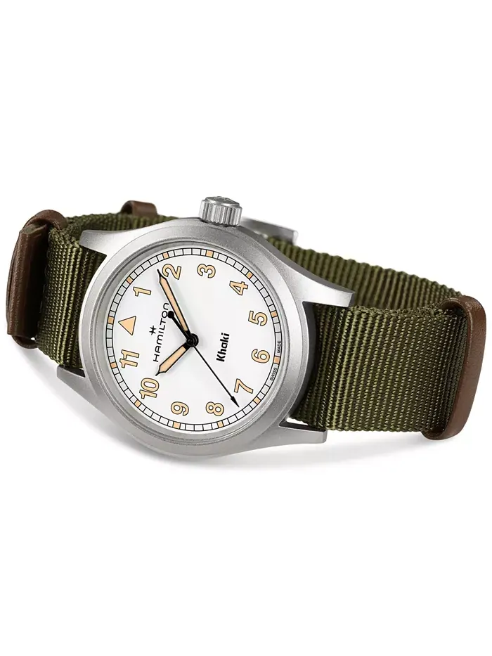 Мужские швейцарские часы Khaki Field Green с текстильным ремешком, 38 мм Hamilton — изображение 3 из 3