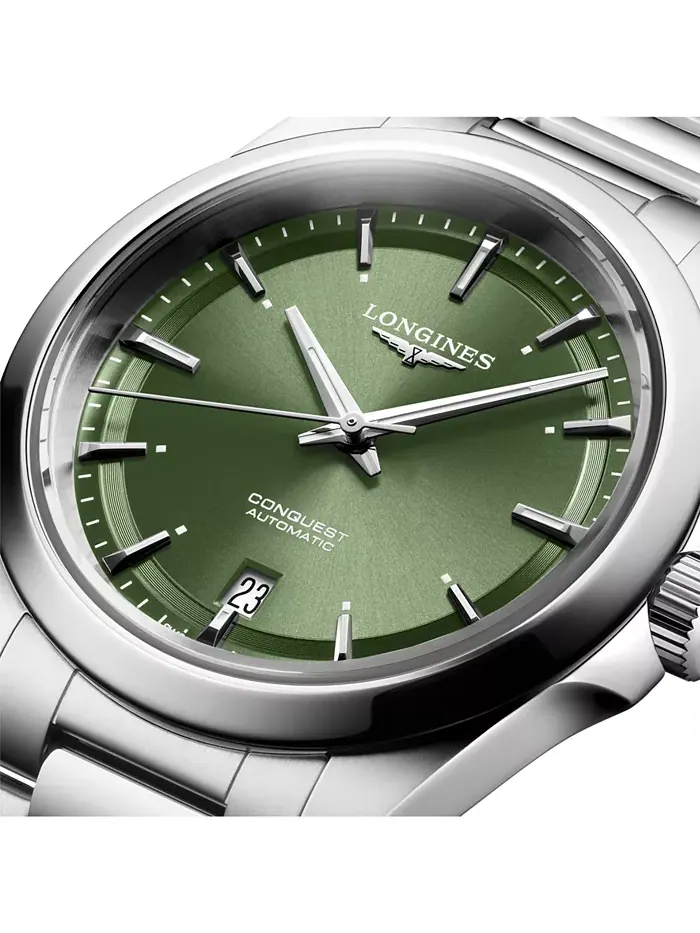 Мужские автоматические часы Swiss Automatic Conquest с браслетом из нержавеющей стали, 38 мм — изображение 4 из 6