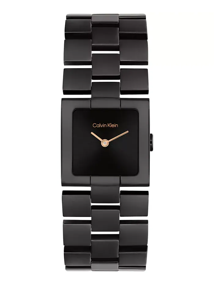 Женские часы CK Meridian Black Ionic Plated Stainless Steel Bracelet Watch, 22 мм Calvin Klein