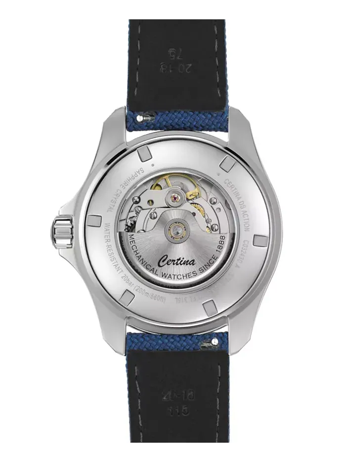 Мужские автоматические часы Swiss Automatic DS Action Day-Date Powermatic 80 с синим синтетическим — изображение 2 из 5