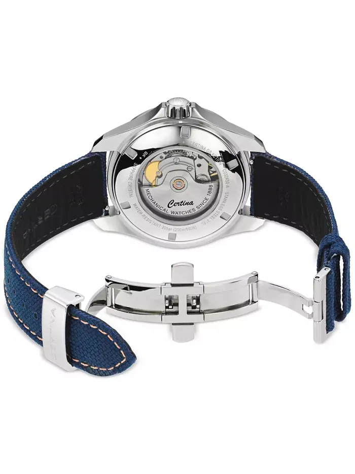 Мужские автоматические часы Swiss Automatic DS Action Day-Date Powermatic 80 с синим синтетическим — изображение 4 из 5