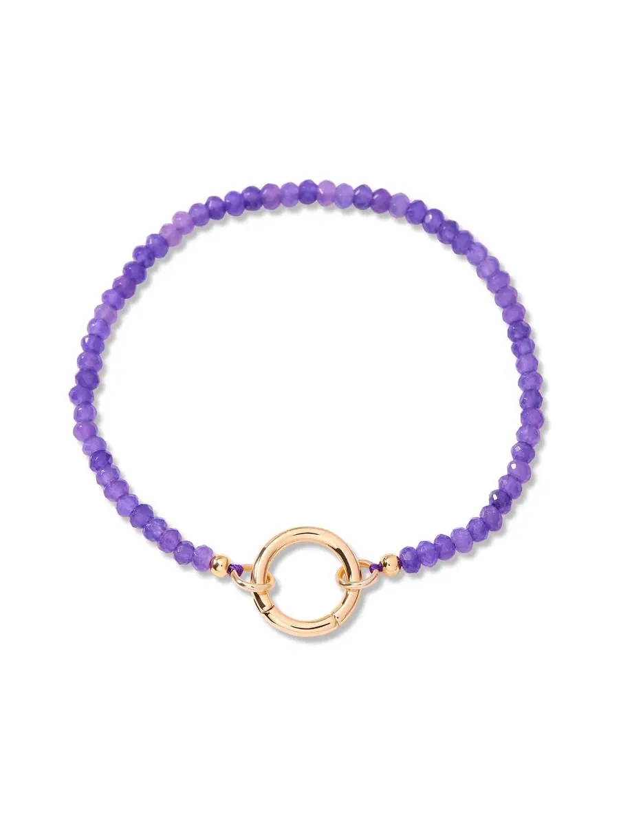 Браслет-шарм Natalie Birthstone с камнем рождения, 16.5 см + 2.5 см удлинитель, Brook & York, Feb — изображение 1 из 3