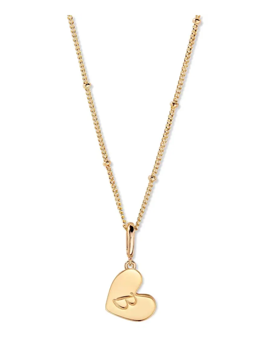 Кулон с инициалами Penelope Initial Heart, 14K золотое покрытие brook & york, B — изображение 1 из 3
