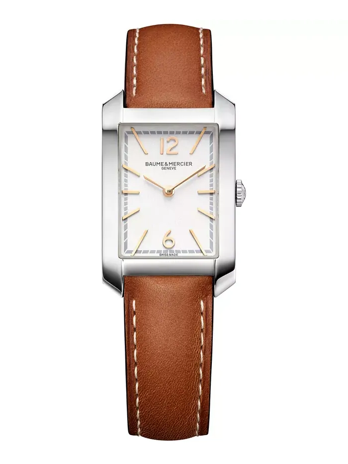 Женские наручные часы Swiss Hampton с коричневым кожаным ремешком, 22x35 мм Baume & Mercier — изображение 1 из 7