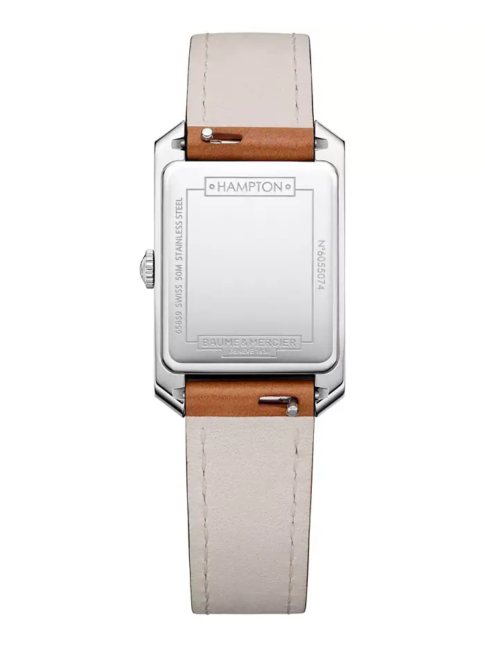 Женские наручные часы Swiss Hampton с коричневым кожаным ремешком, 22x35 мм Baume & Mercier — изображение 2 из 7