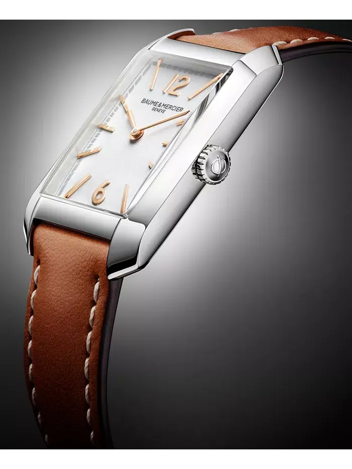 Женские наручные часы Swiss Hampton с коричневым кожаным ремешком, 22x35 мм Baume & Mercier — изображение 3 из 7