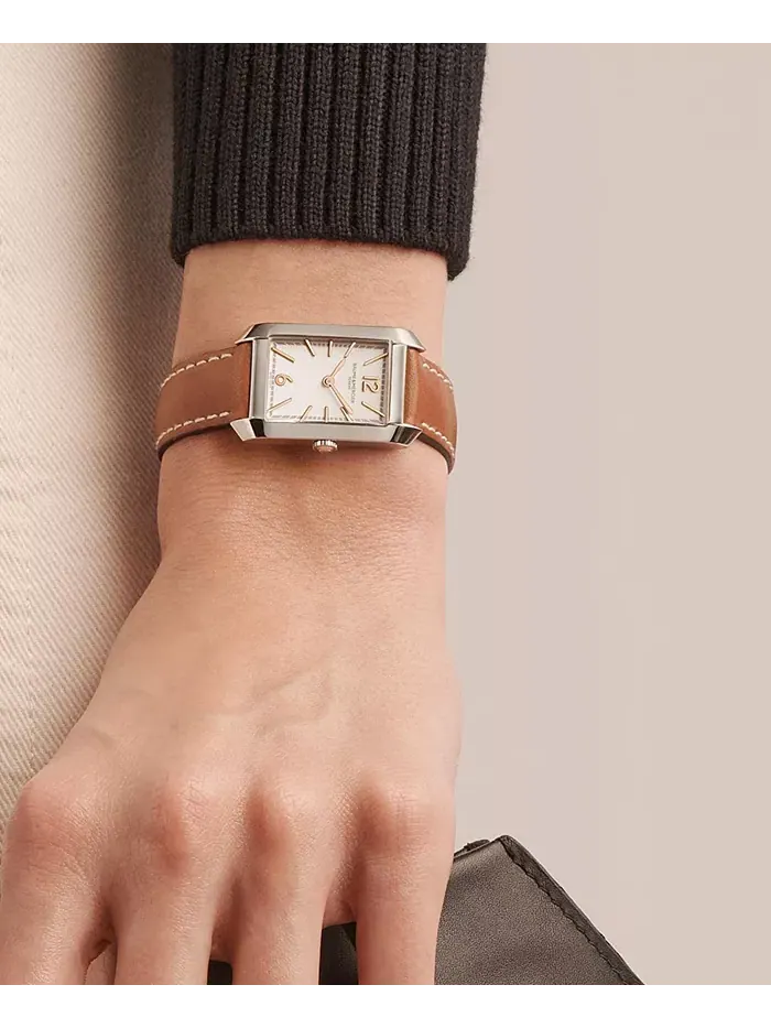Женские наручные часы Swiss Hampton с коричневым кожаным ремешком, 22x35 мм Baume & Mercier — изображение 7 из 7