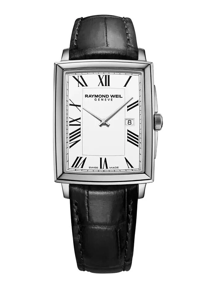 Мужские швейцарские часы Toccata с черным кожаным ремешком 29x37 мм Raymond Weil — изображение 1 из 4