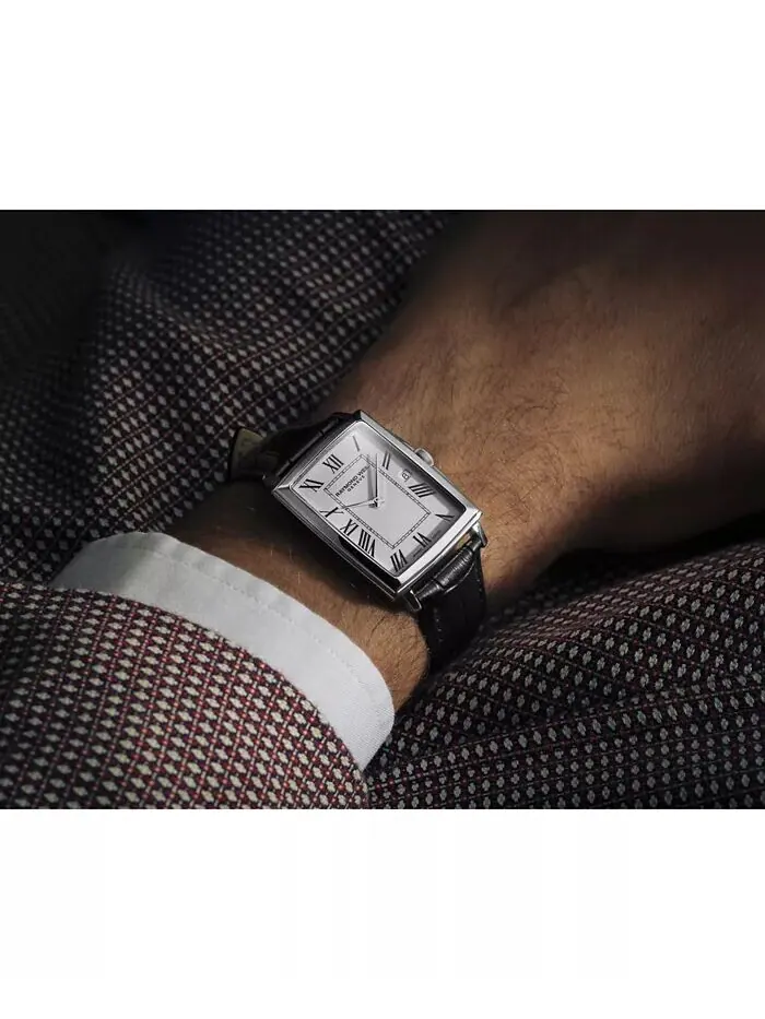Мужские швейцарские часы Toccata с черным кожаным ремешком 29x37 мм Raymond Weil — изображение 4 из 4