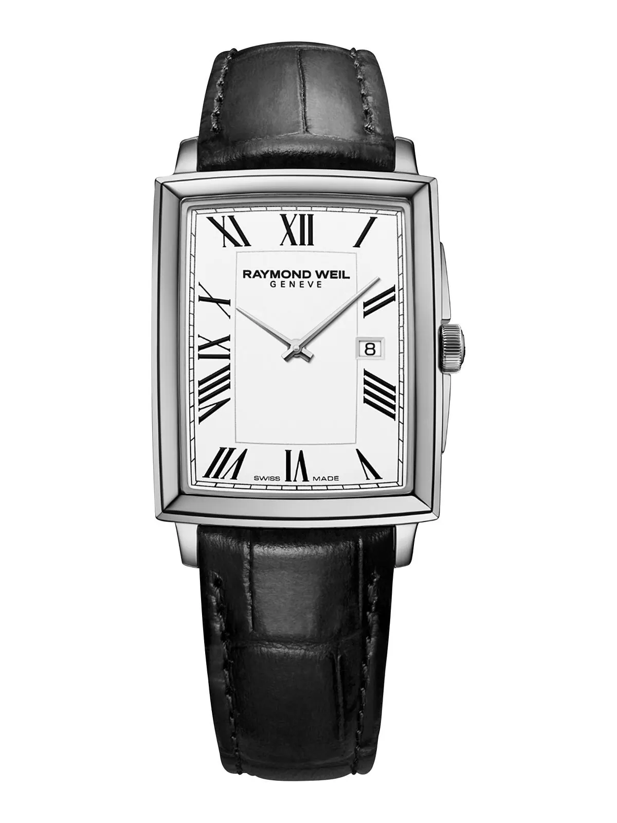 Мужские швейцарские часы Toccata с черным кожаным ремешком 29x37 мм Raymond Weil — изображение 1 из 4, оттенок белый