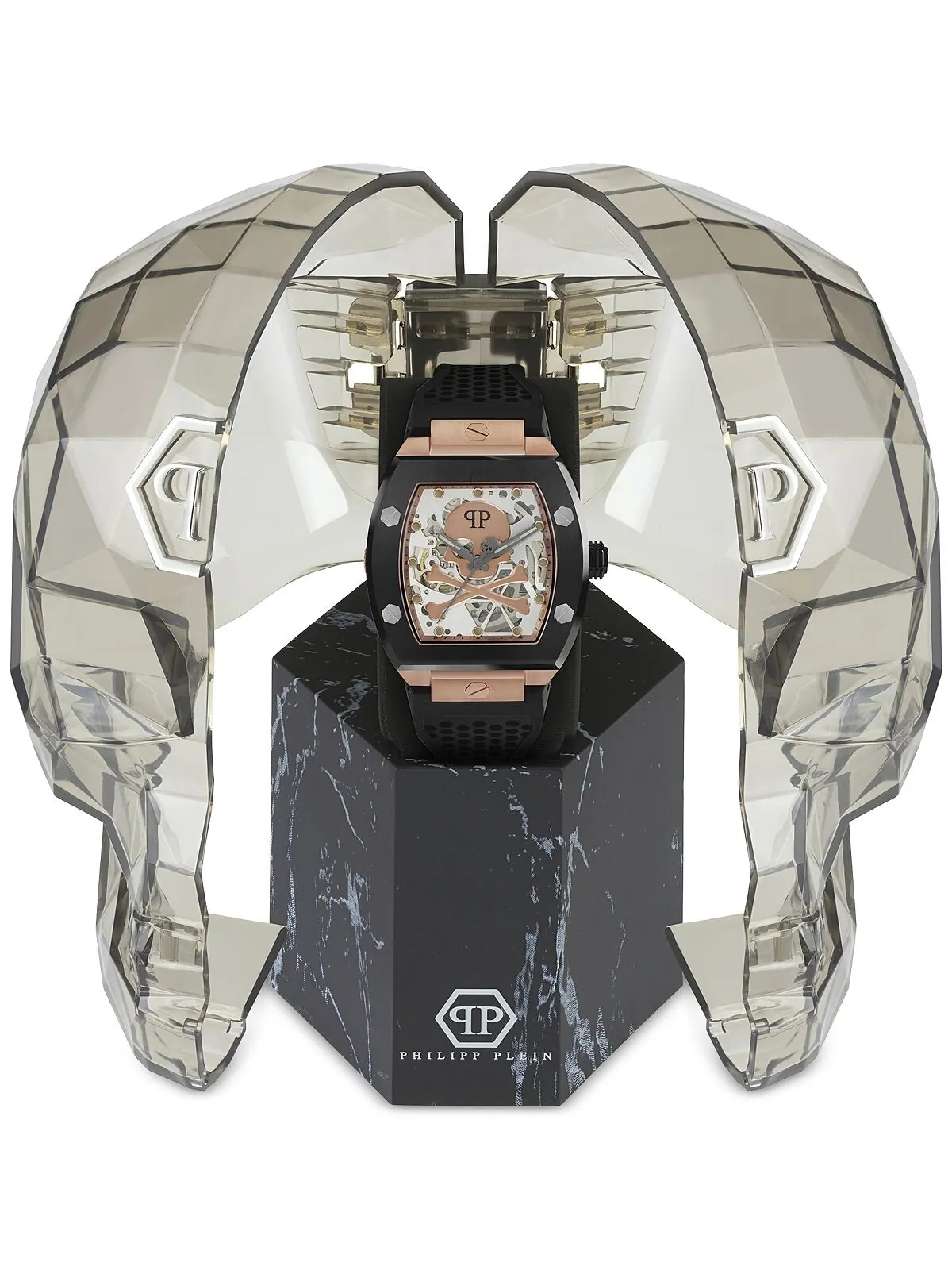 Мужские автоматические часы The $keleton с черным силиконовым ремешком, 44 мм Philipp Plein — изображение 4 из 5
