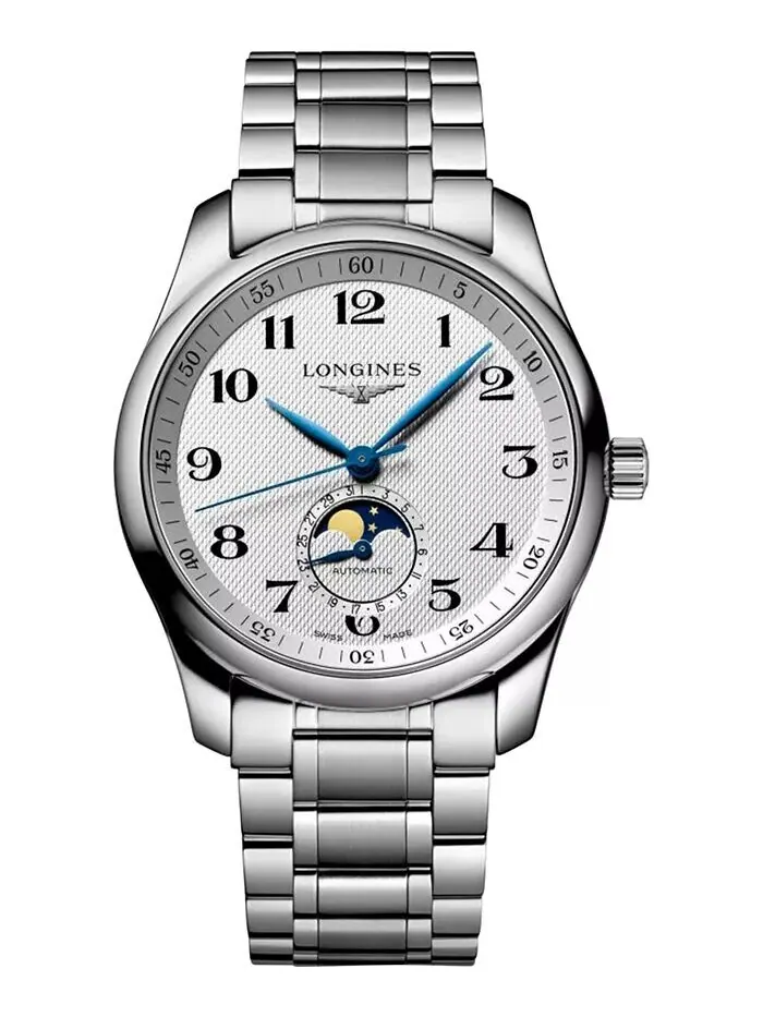Мужские швейцарские автоматические часы Master Moonphase с браслетом из нержавеющей стали, 40 мм — изображение 1 из 3