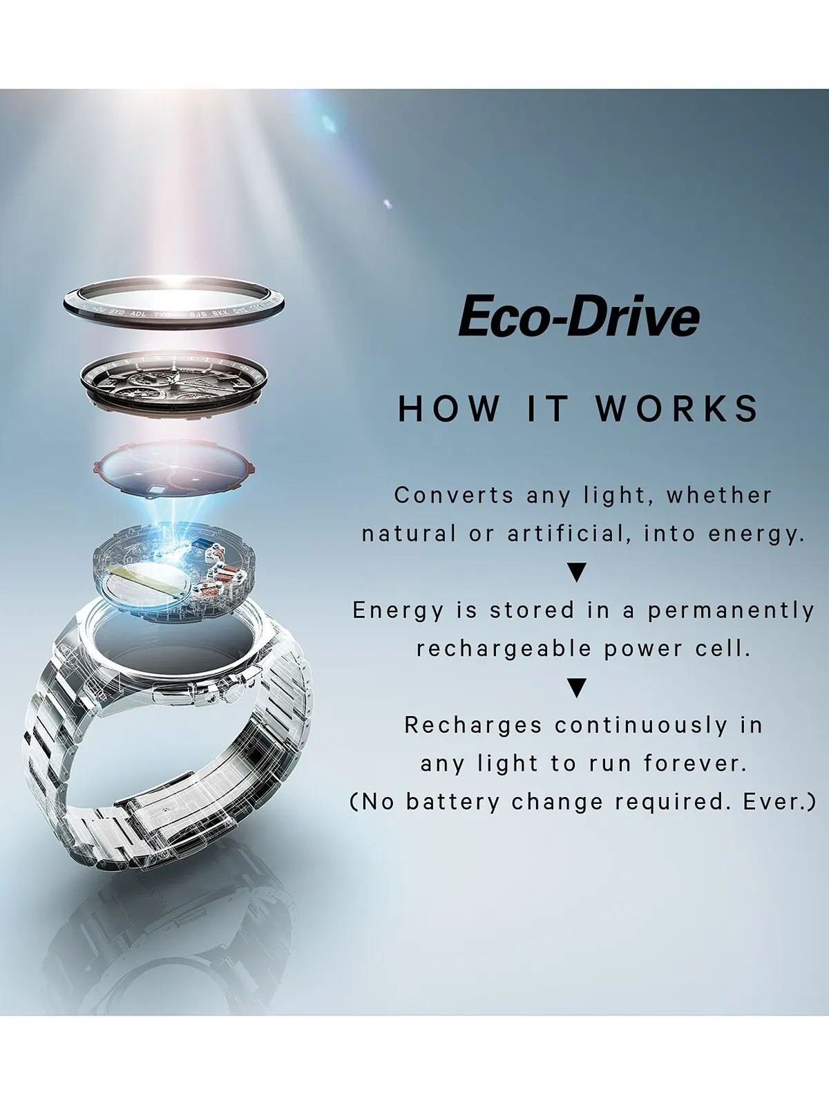Мужские часы Axiom Eco-Drive 40 мм с черным кожаным ремешком Citizen — изображение 2 из 7, оттенок черный