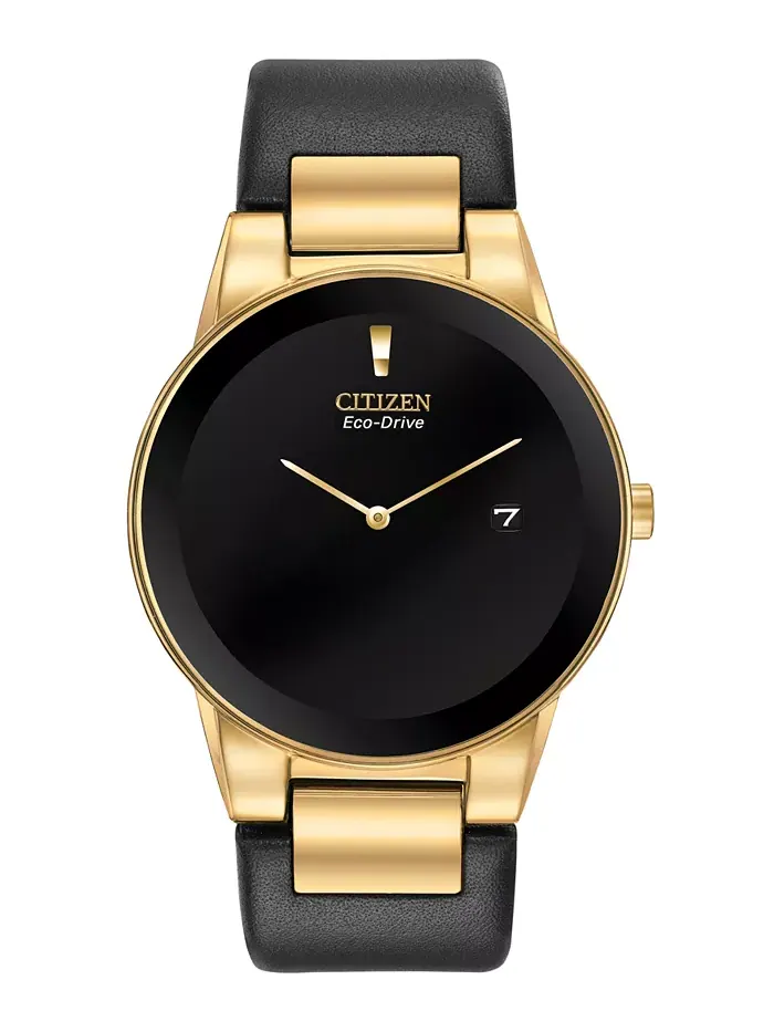Мужские часы Eco-Drive Axiom с черным кожаным ремешком, 40 мм Citizen — изображение 1 из 7
