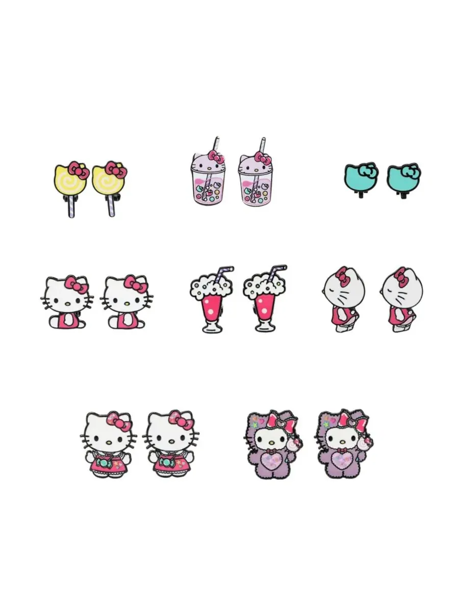 Набор из 8 пар клипсовых сережек Hello Kitty — изображение 1 из 11