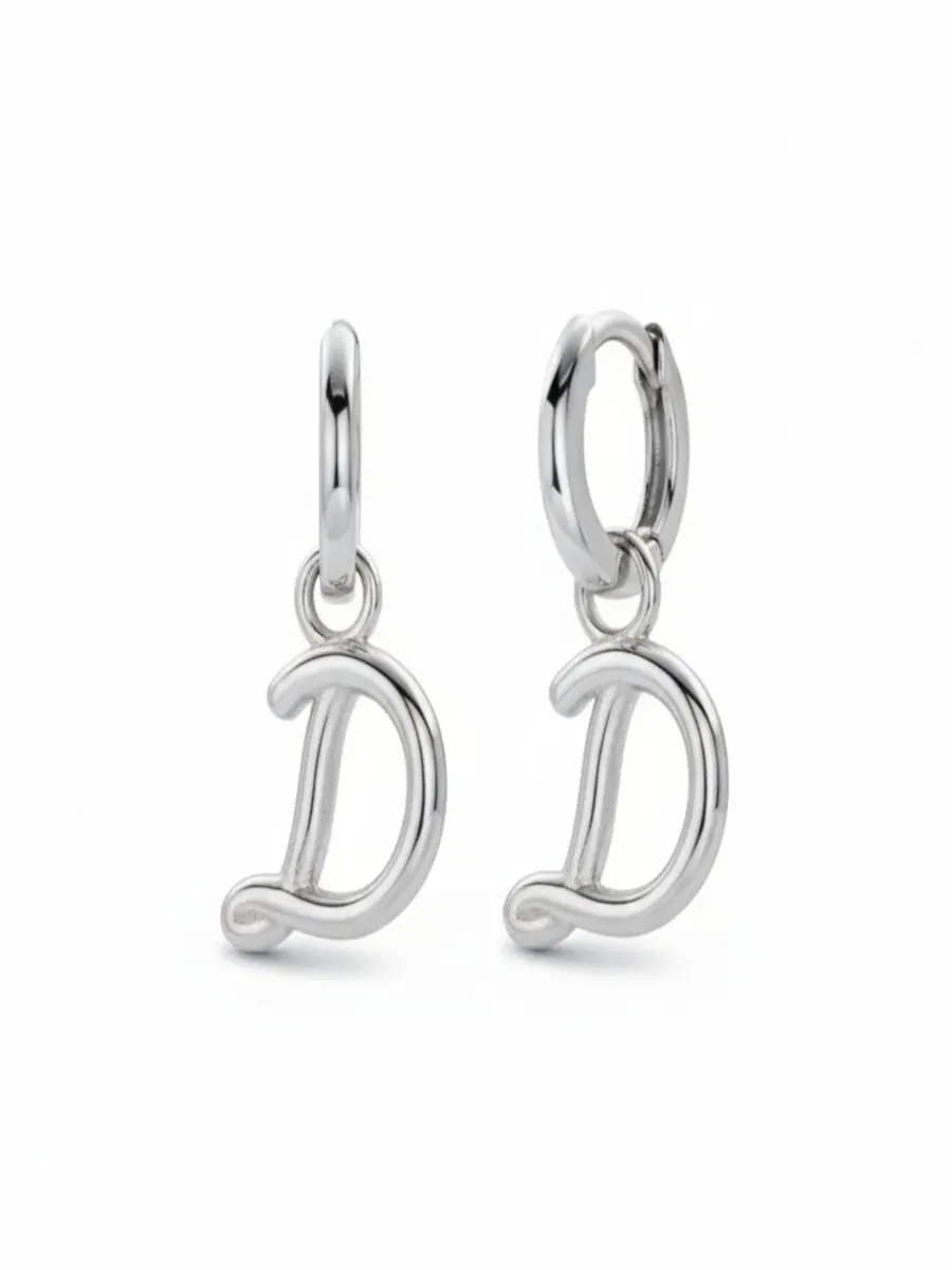 Серьги-пусеты с подвеской-буквой, 15.5 мм Oak & Luna, Letter D