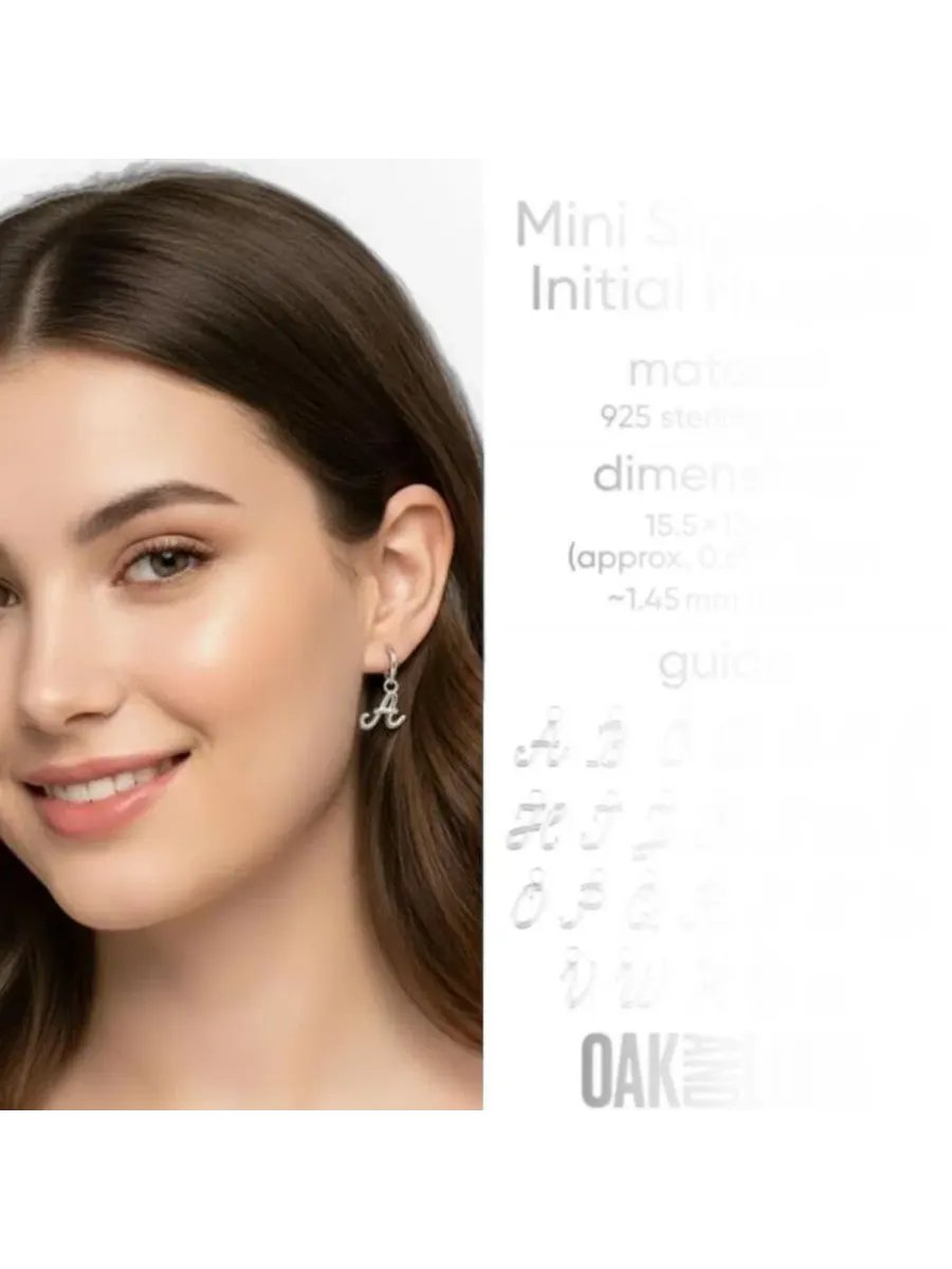 Серьги-пусеты с подвеской-буквой K Oak & Luna, Letter K — изображение 3 из 6