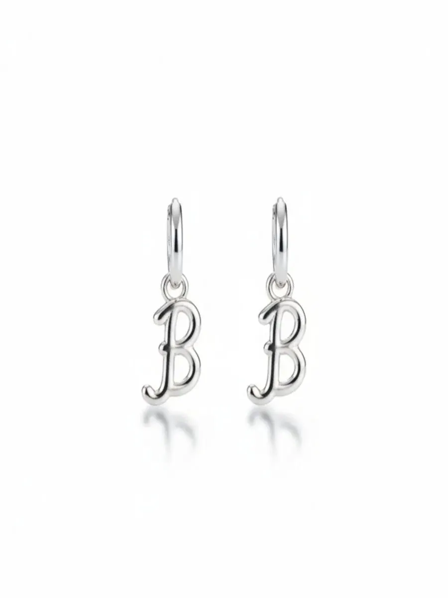 Серьги-кольца с монограммой Mini Signature Initial Oak & Luna, Letter B