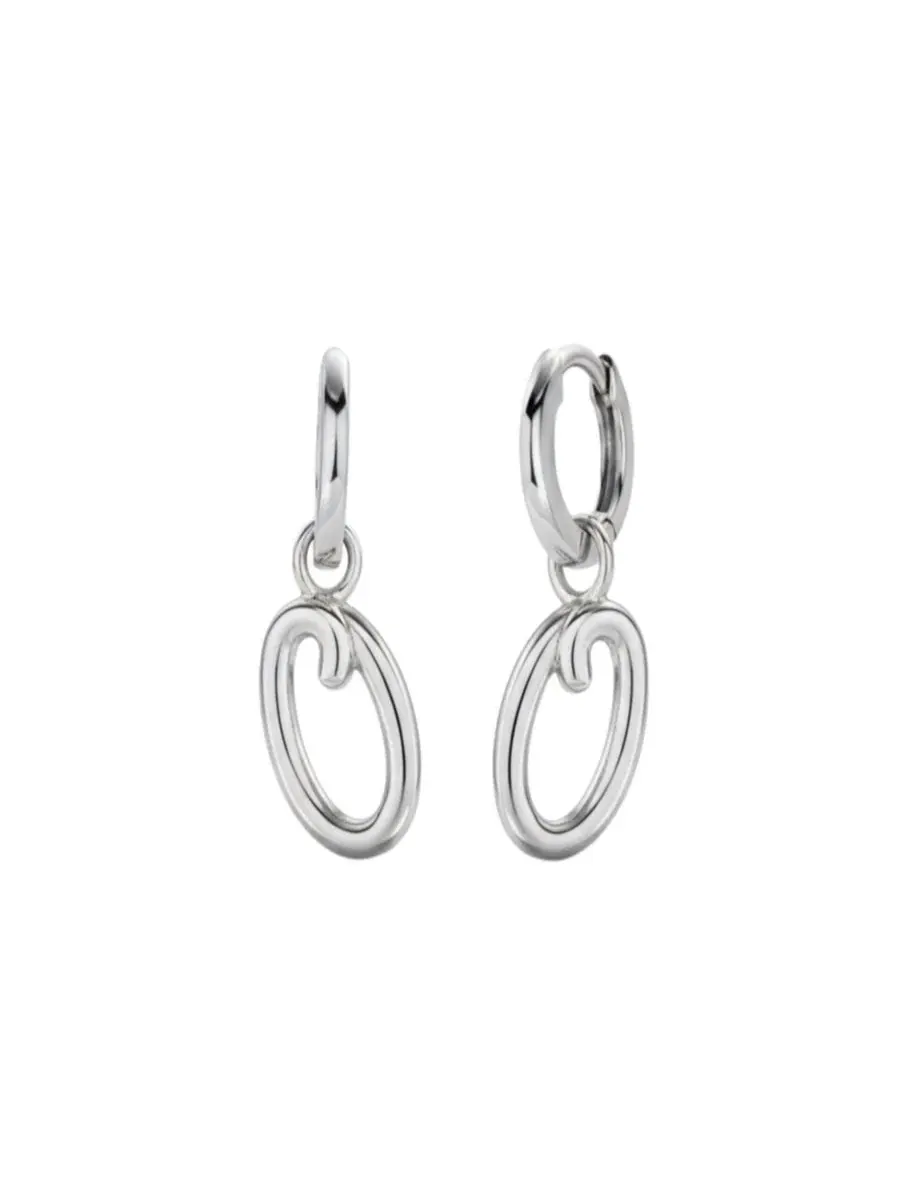 Серьги-пусеты с подвеской-буквой Mini Signature Initial Oak & Luna, Letter O