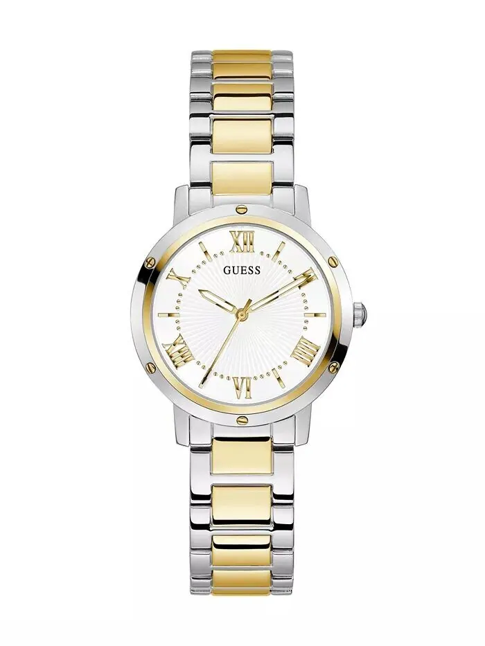 Женские двухцветные часы-браслет из нержавеющей стали, 34 мм GUESS
