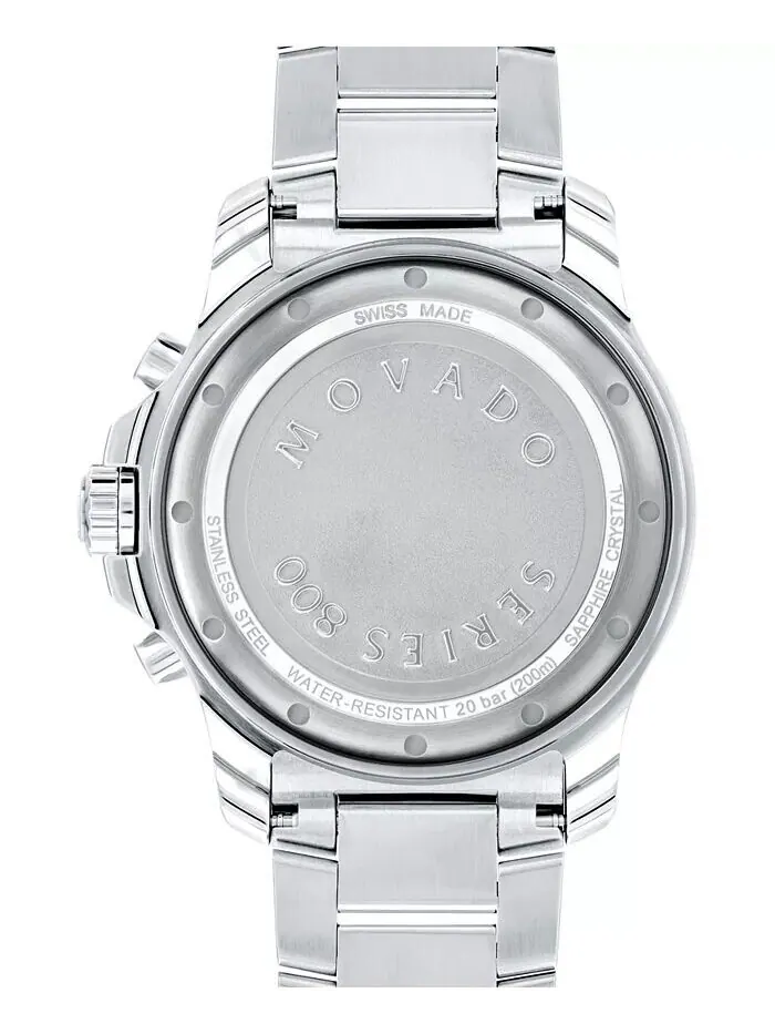 Мужские часы Series 800 Swiss Quartz Chronograph Performance из серебристой стали, 42 мм Movado — изображение 4 из 4