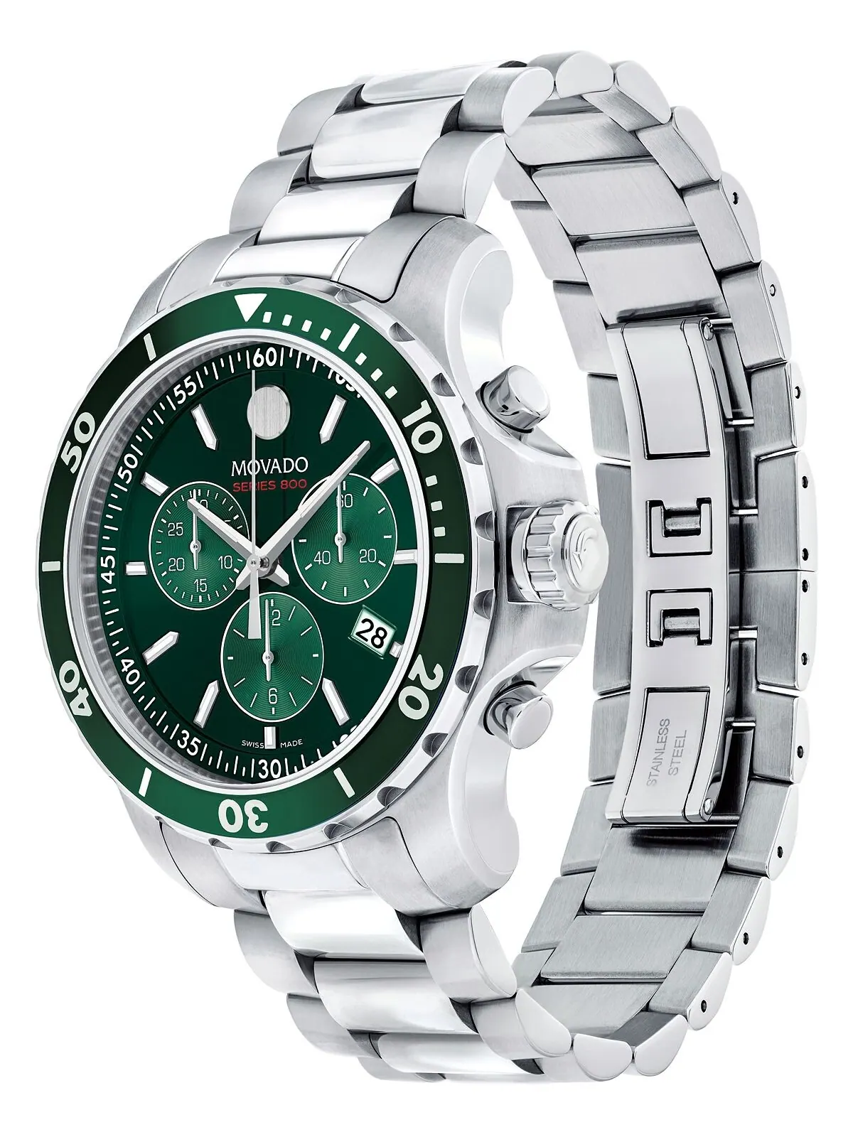 Мужские часы Series 800 Swiss Quartz Chronograph Performance из серебристой стали, 42 мм Movado — изображение 2 из 4
