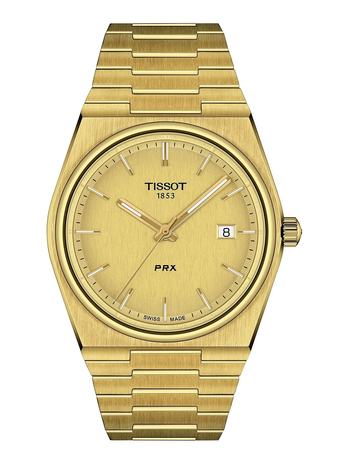 Мужские часы PRX с золотистым браслетом из нержавеющей стали, 40 мм Tissot — изображение 1 из 5, оттенок золото