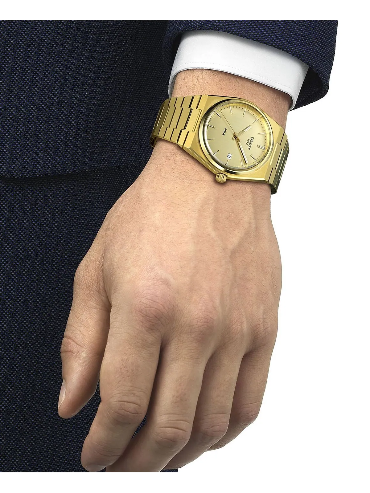 Мужские часы PRX с золотистым браслетом из нержавеющей стали, 40 мм Tissot — изображение 5 из 5, оттенок золото