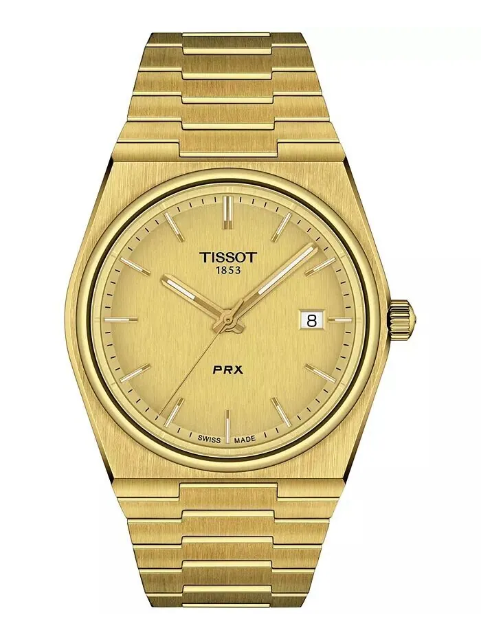 Мужские часы PRX с золотистым браслетом из нержавеющей стали, 40 мм Tissot — изображение 1 из 5