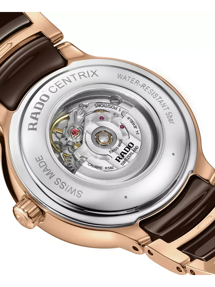Женские швейцарские автоматические часы Centrix Diamond (1/20 ct. общ. вес) с корицевым — изображение 3 из 5