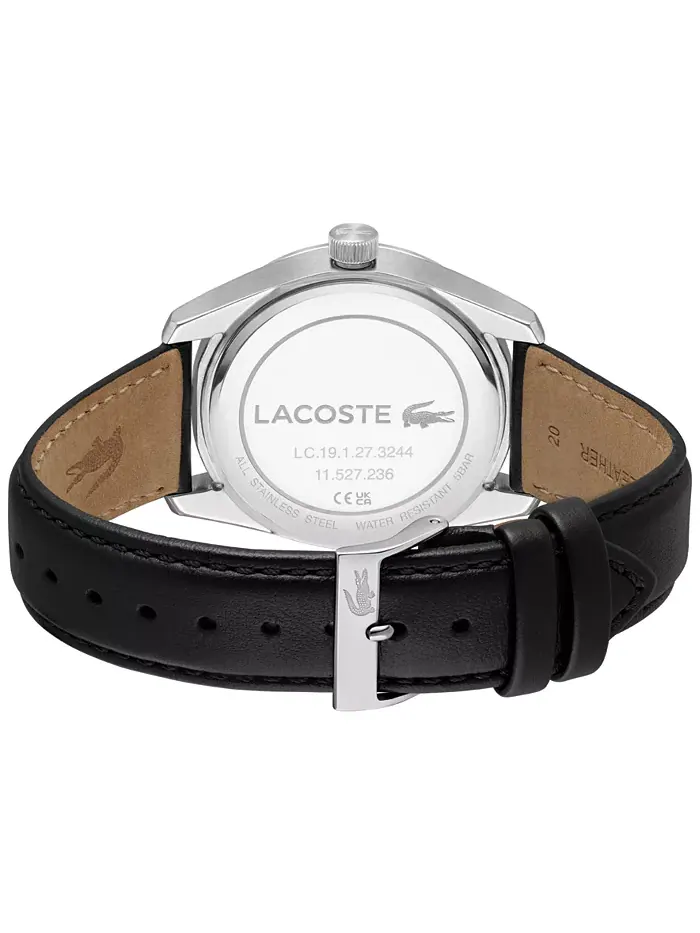 Мужские часы Boston с черным кожаным ремешком, 39 мм Lacoste — изображение 2 из 5