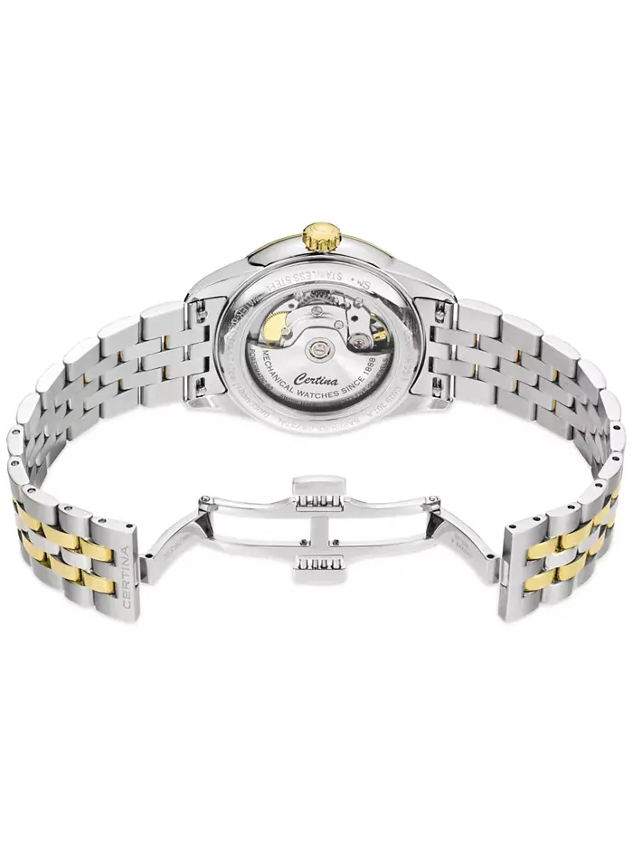 Унисекс-часы Swiss Automatic DS-1 Powermatic 80 с двухцветным браслетом из нержавеющей стали, 38 мм — изображение 4 из 4